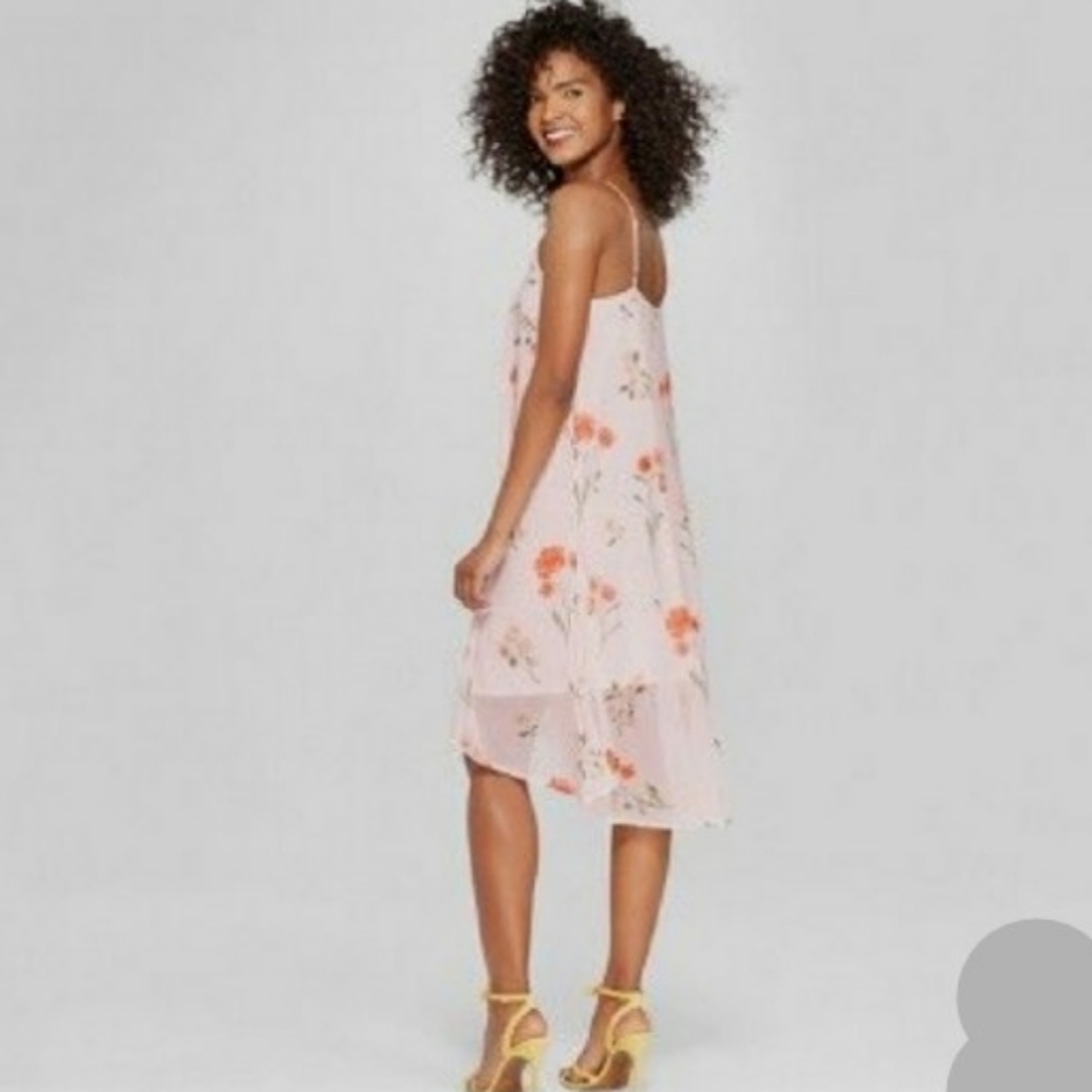 Floral Pink Slip Midi Dress - Brand: